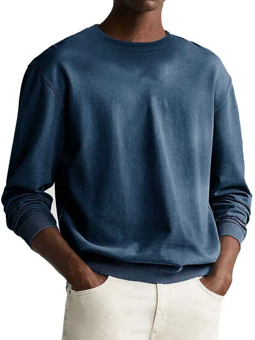 Men's Fashion Retro Round Neck Long Sleeve Sweatshirt
