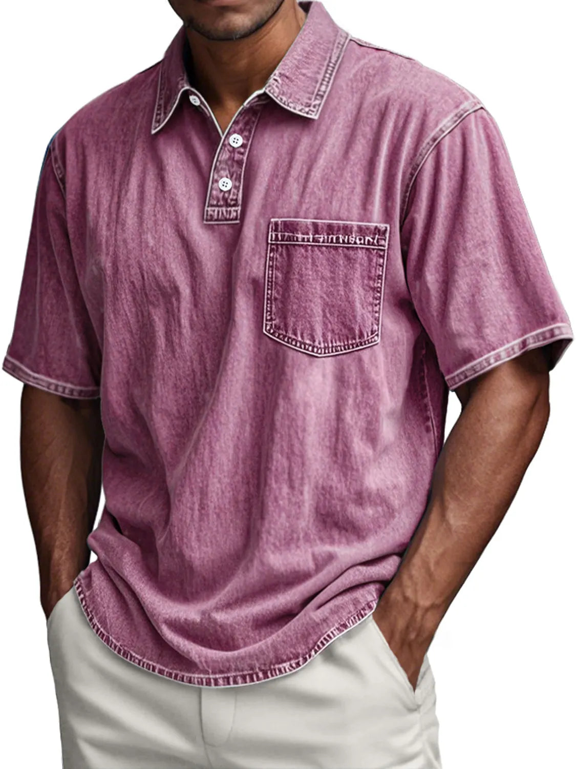 Men's Retro Everyday Casual Pocket Lapel Short-sleeved Polo Shirt