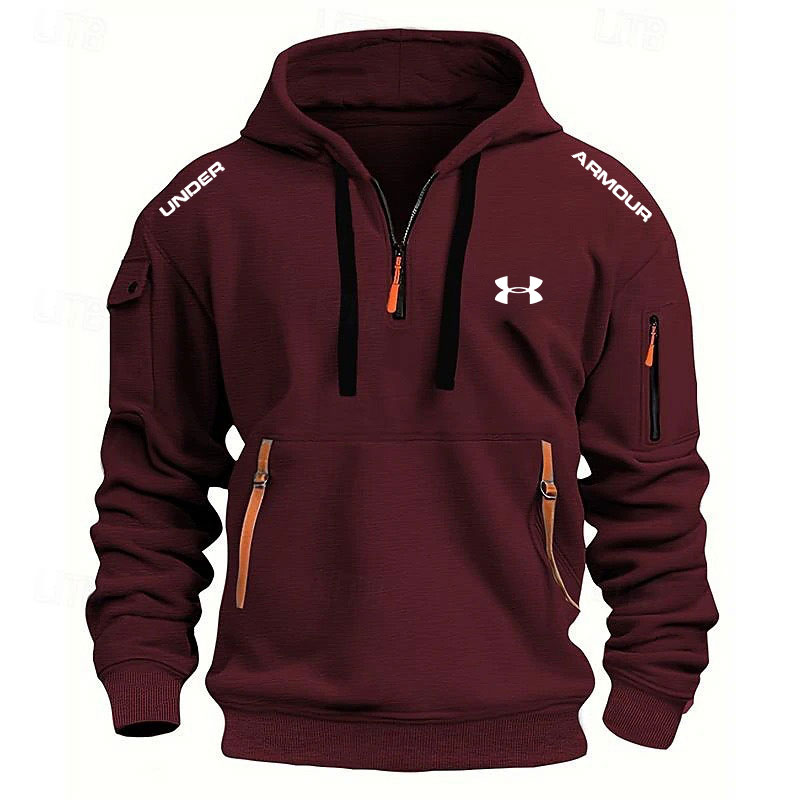 Men's Zipper And Multi Pocket Sport Casual Sweatshirt