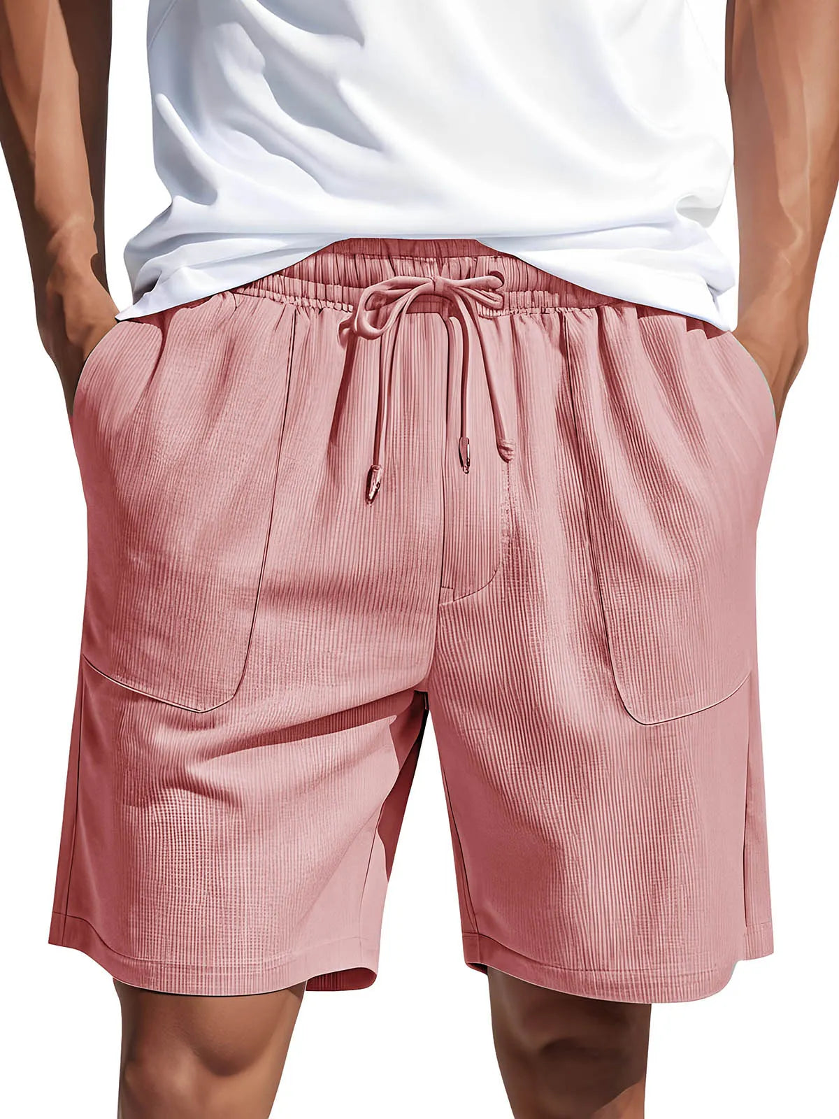 Men's Fashion Casual Corduroy Pocket Lace-up Shorts