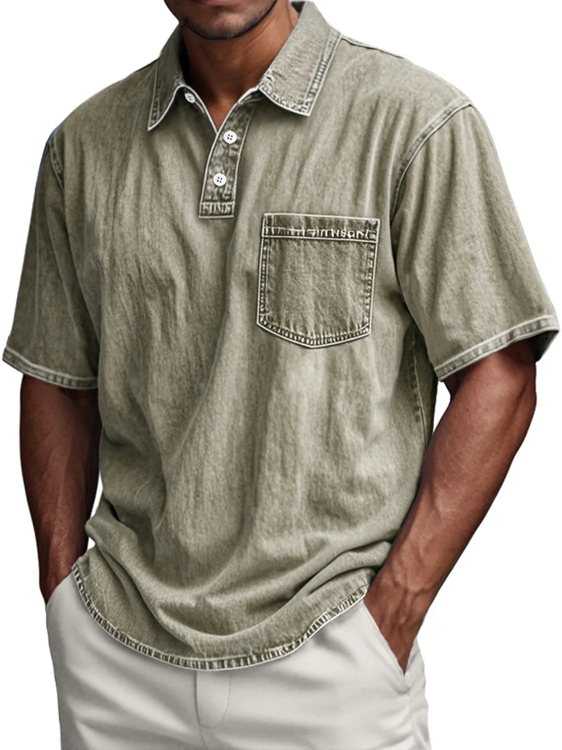 Men's Retro Everyday Casual Pocket Lapel Short-sleeved Polo Shirt