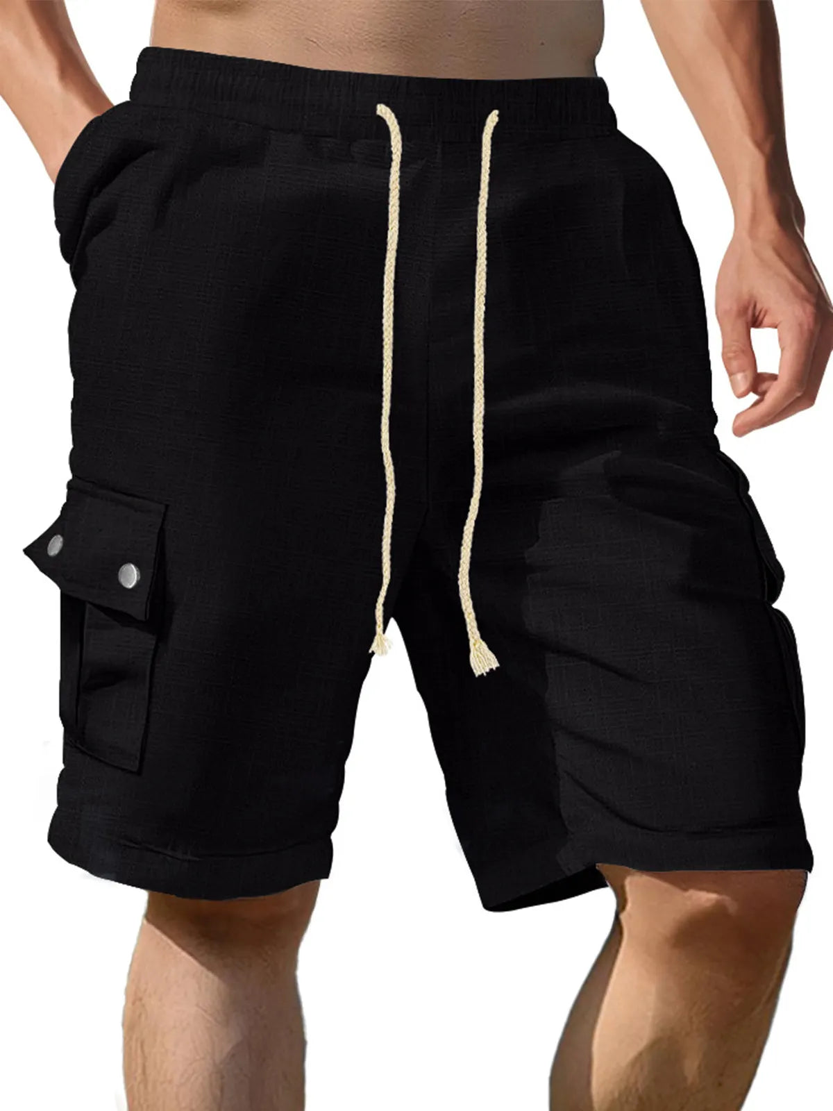 Men's Multi-pocket Cotton Casual Loose Shorts