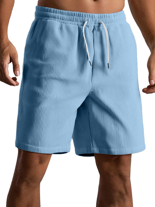 Men's Simple Everyday Solid Color Corduroy Shorts
