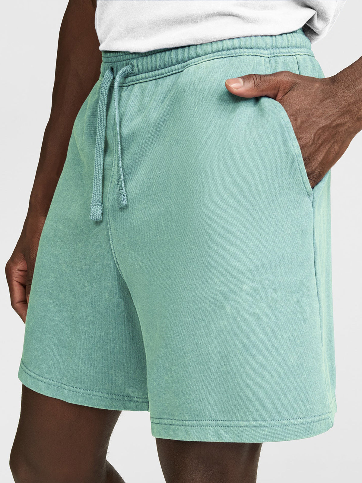 Men's Distressed Vintage Casual Dyed Textured Shorts With Side Pockets