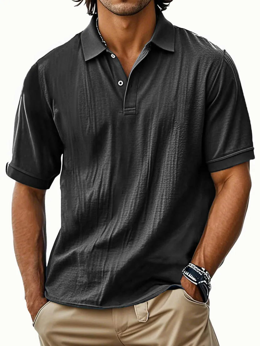 Men's Fashion Retro Lapel Pocket Polo Shirt
