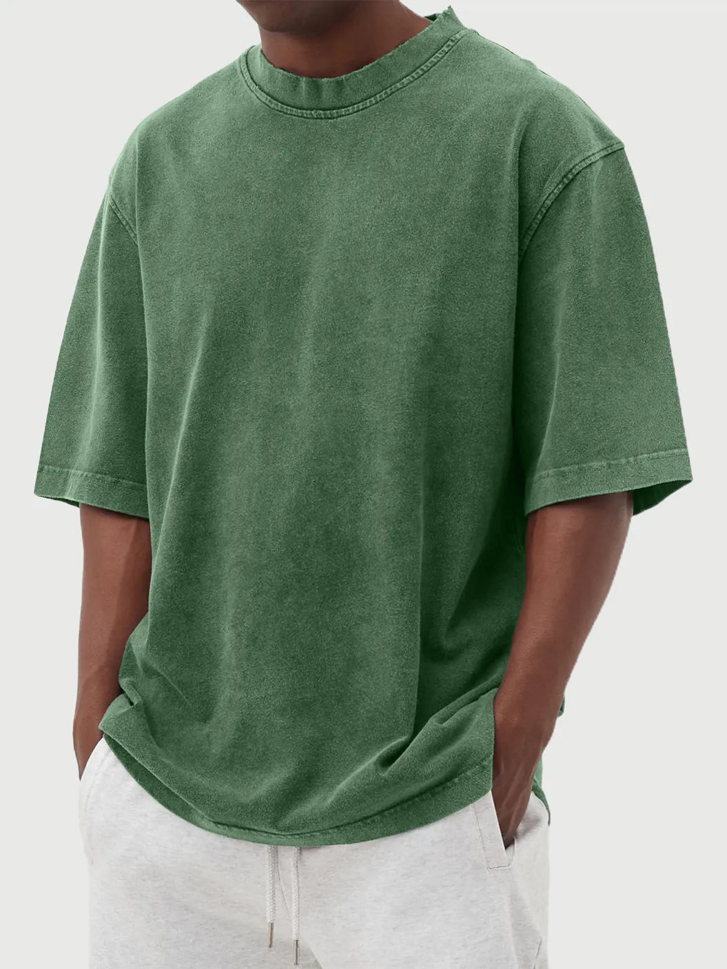 Men's Vintage Washed And Distressed Cotton T-shirt