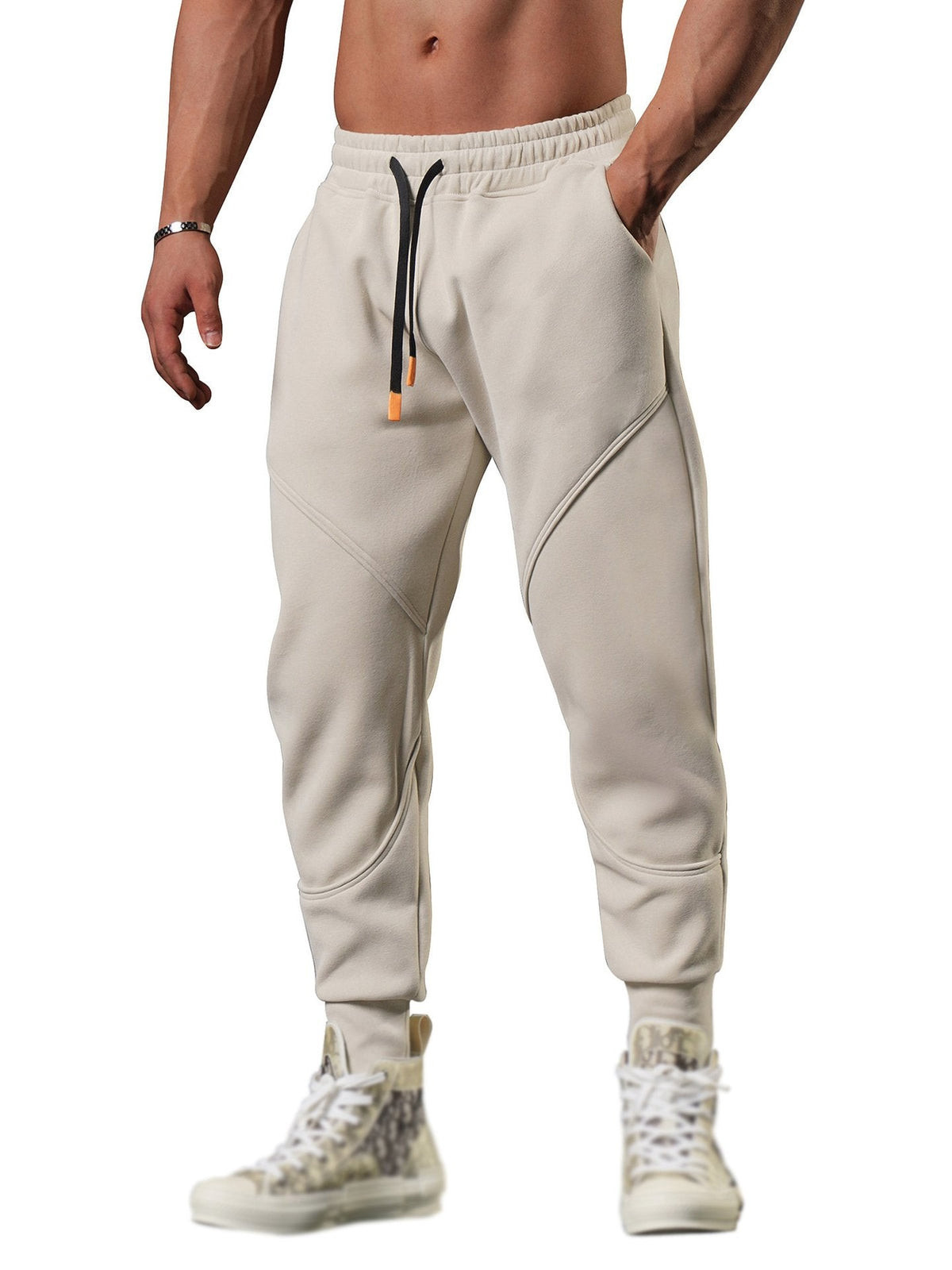Men's Loose Three-dimensional Patchwork Leggings Trousers