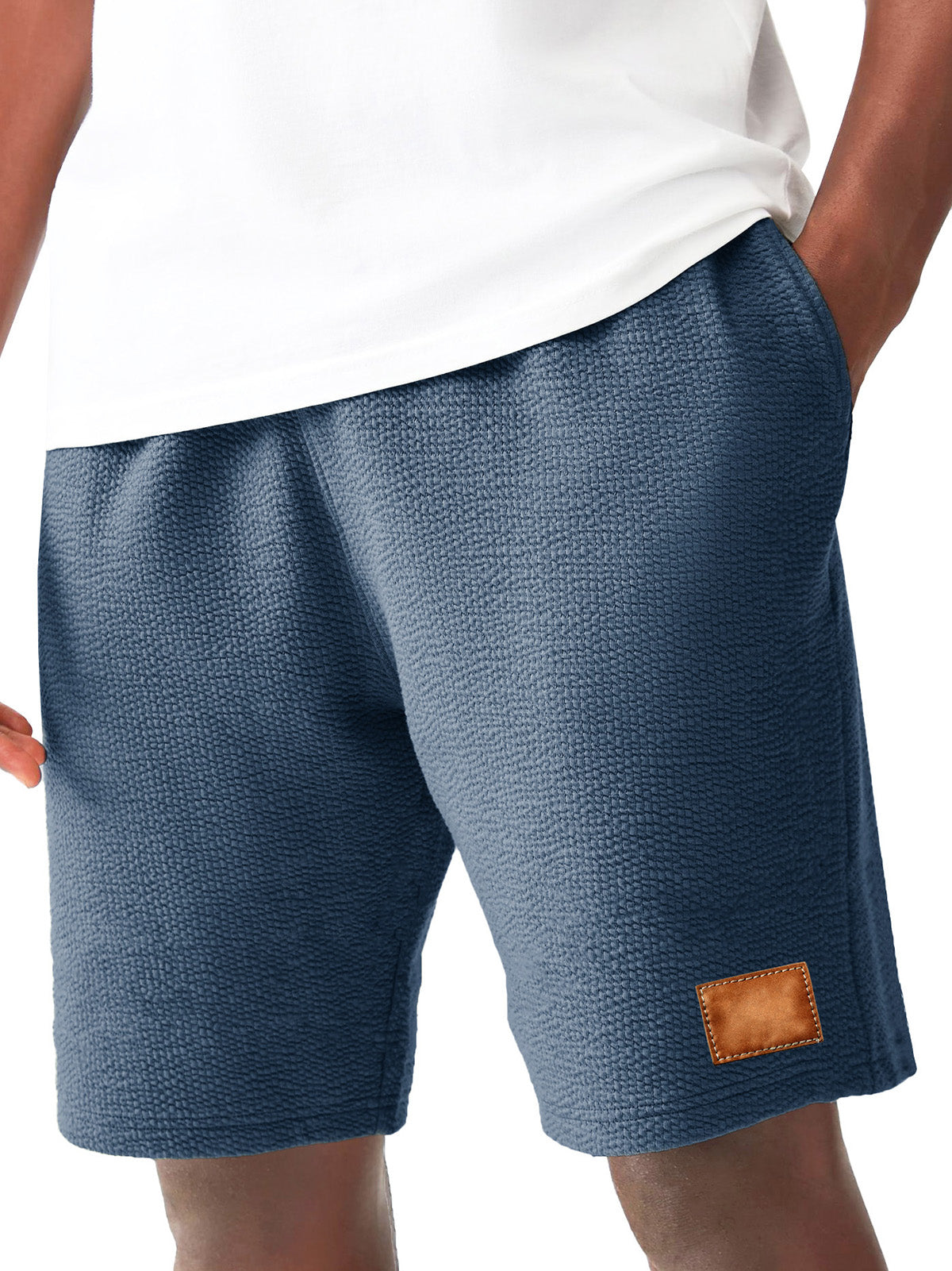 Men's Fashion Hawaiian Casual Embroidered Pleated Fabric Pocket Shorts