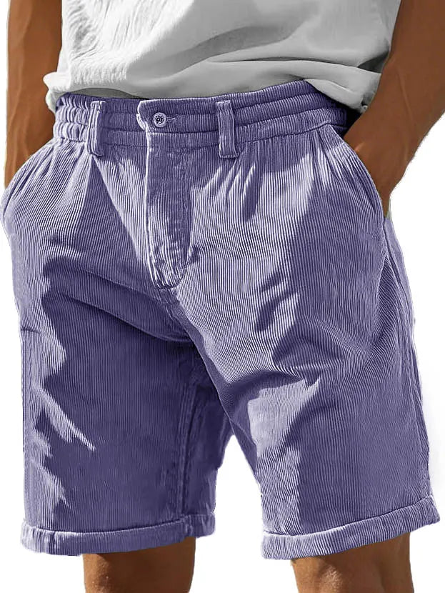 Men's Fashion Casual Corduroy Pocket Lace-up Shorts