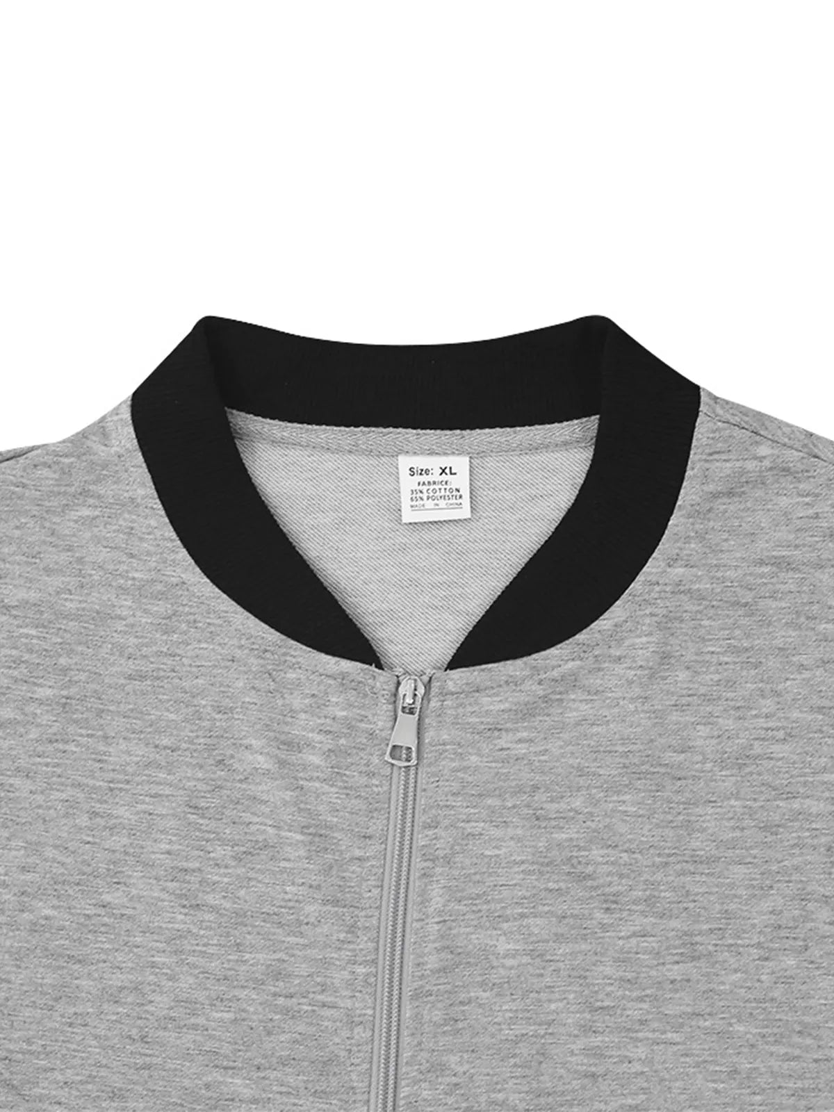 Men's Casual Stand Collar Zipper Long Sleeve Baseball Jacket