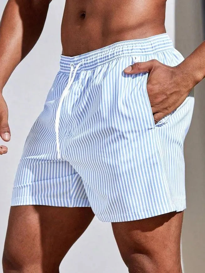 Men's Fashion Casual Striped Fabric Shorts