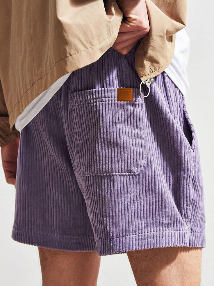 Men's Fashion Retro Sports Corduroy Fabric Shorts