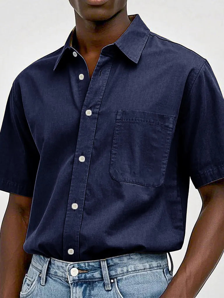 Men's Fashion Casual Retro Pure Cotton Lapel Shirts