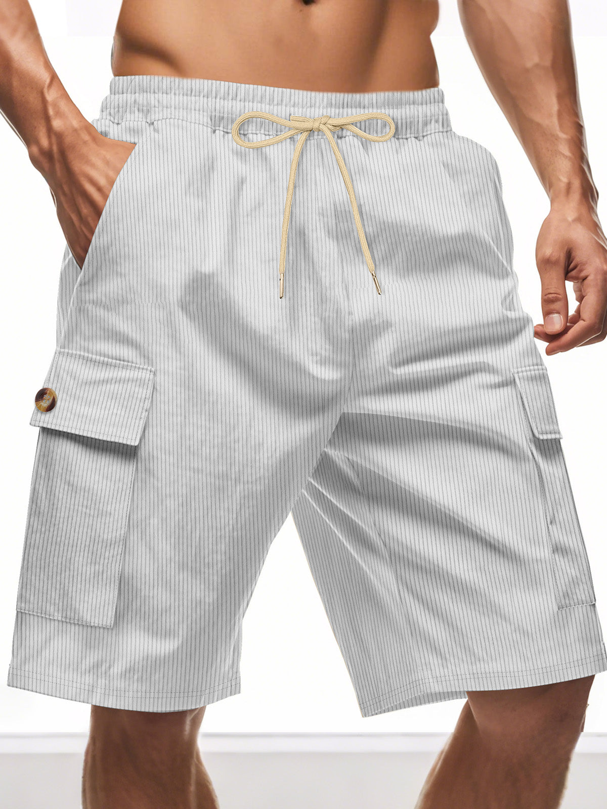 Men's Corduroy Multi-pocket Cargo Shorts