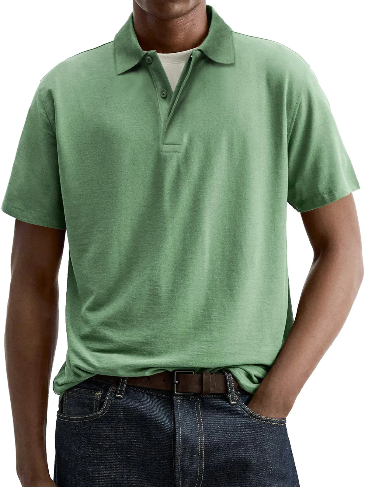 Men's Everyday Comfort Lapel Button-Down Short Sleeve POLO Shirt