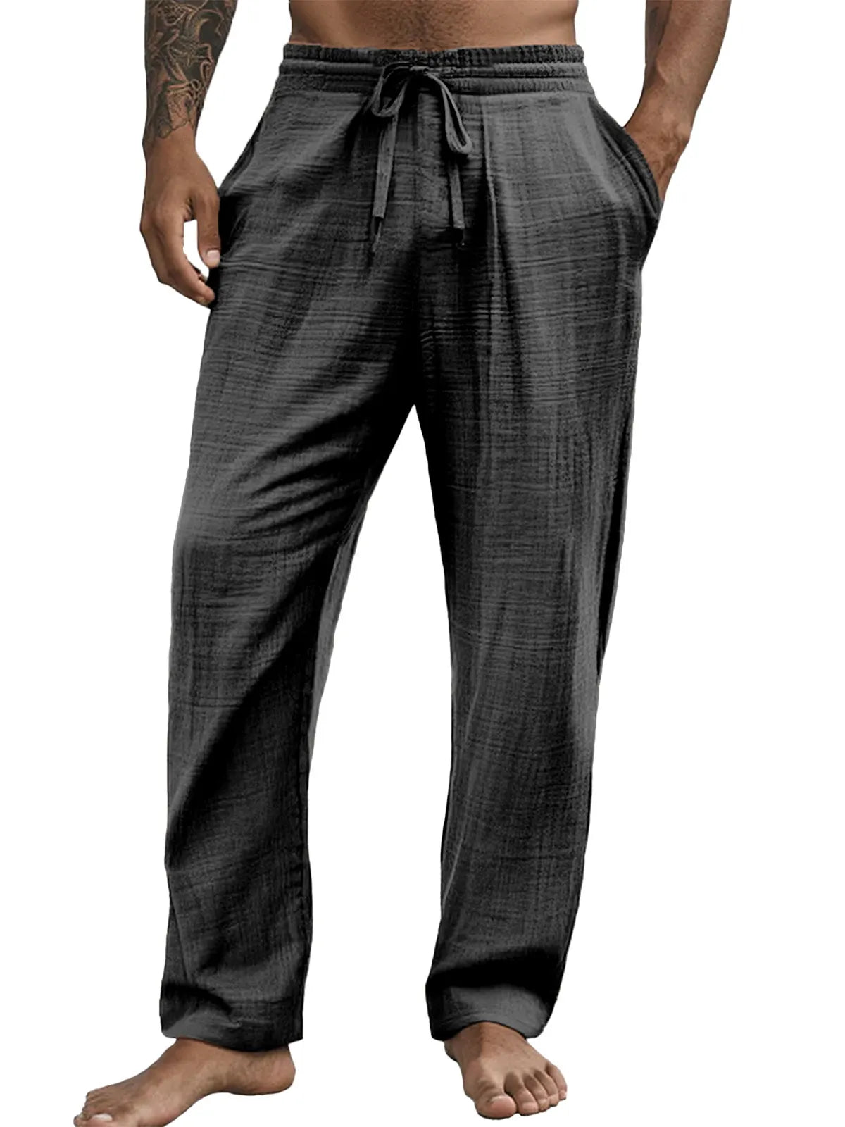 Men's Casual Hawaiian Comfortable Loose Solid Color Trousers