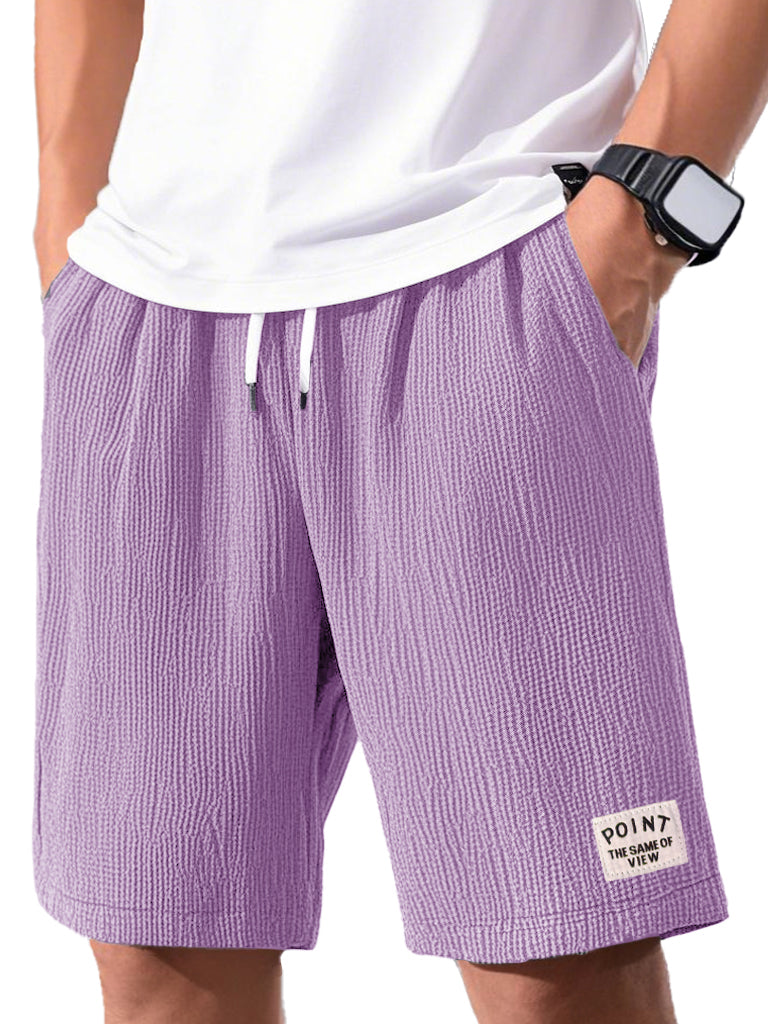 Men's Fashion Casual Short-sleeved Pleated Fabric Shorts