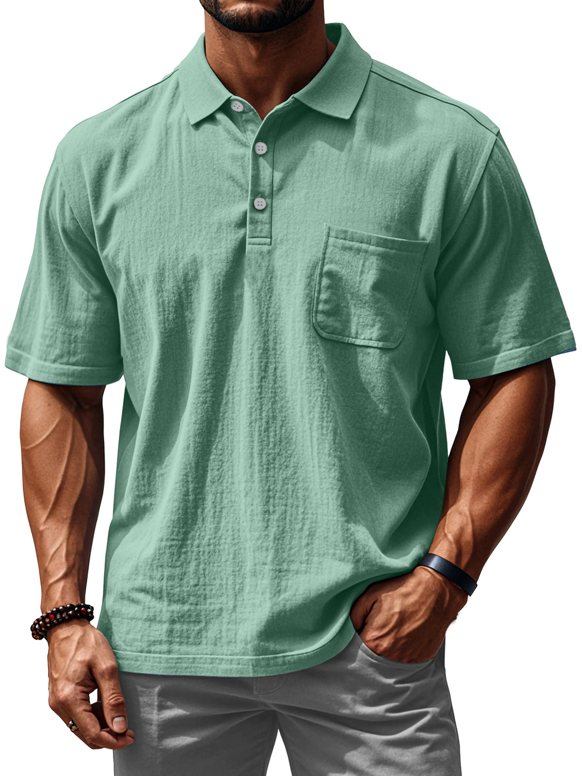 Men's Everyday Comfortable Loose Short Sleeve Polo Shirt