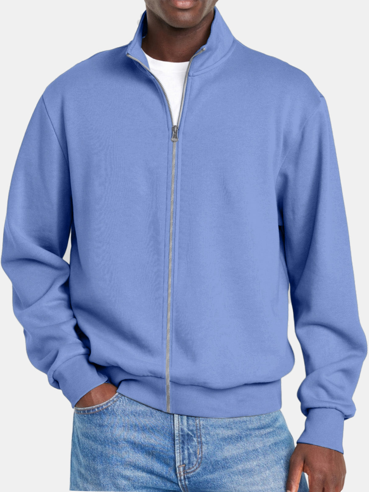 Men's Simple Everyday Stand Collar Zipper Jacket