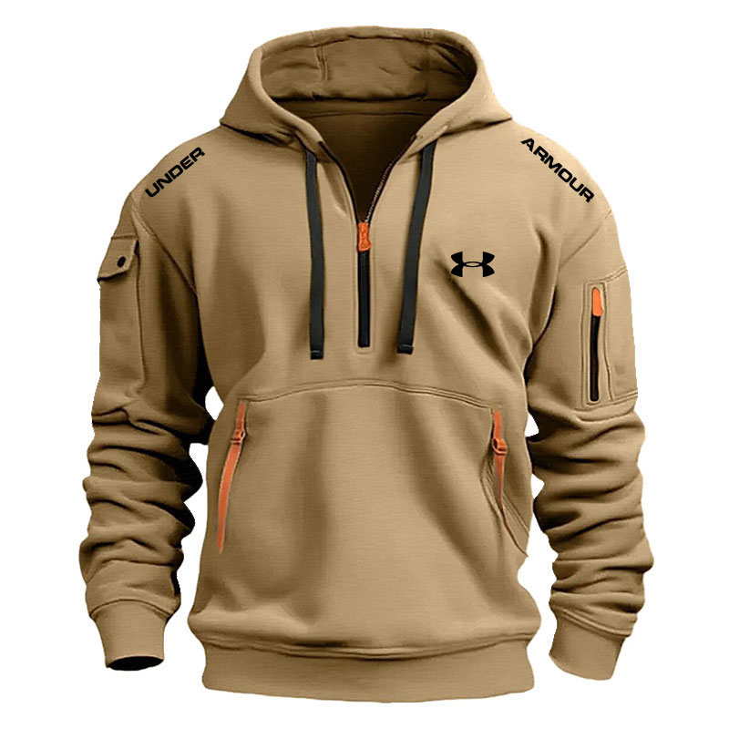 Men's Zipper And Multi Pocket Sport Casual Sweatshirt