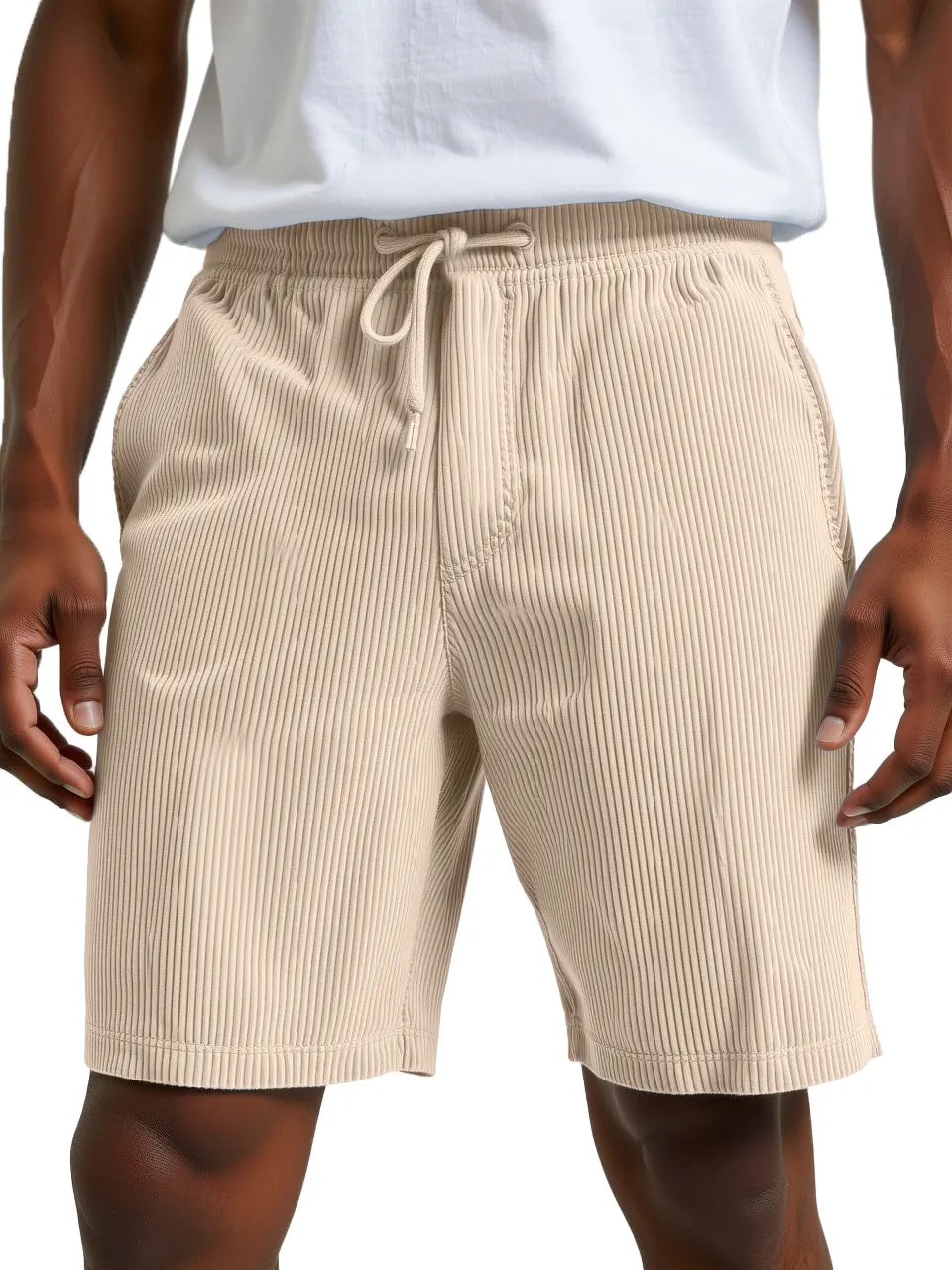 Men's Simple Retro Daily Casual Vertical Pit Loose Shorts