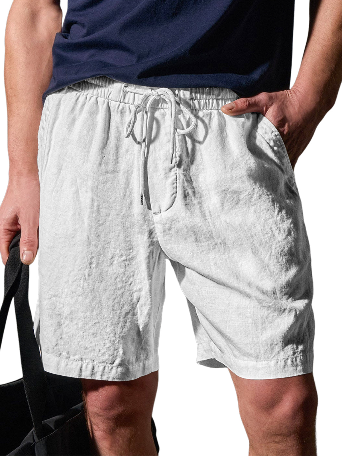 Men's Daily Comfort Elastic Waist Casual Solid Color Shorts