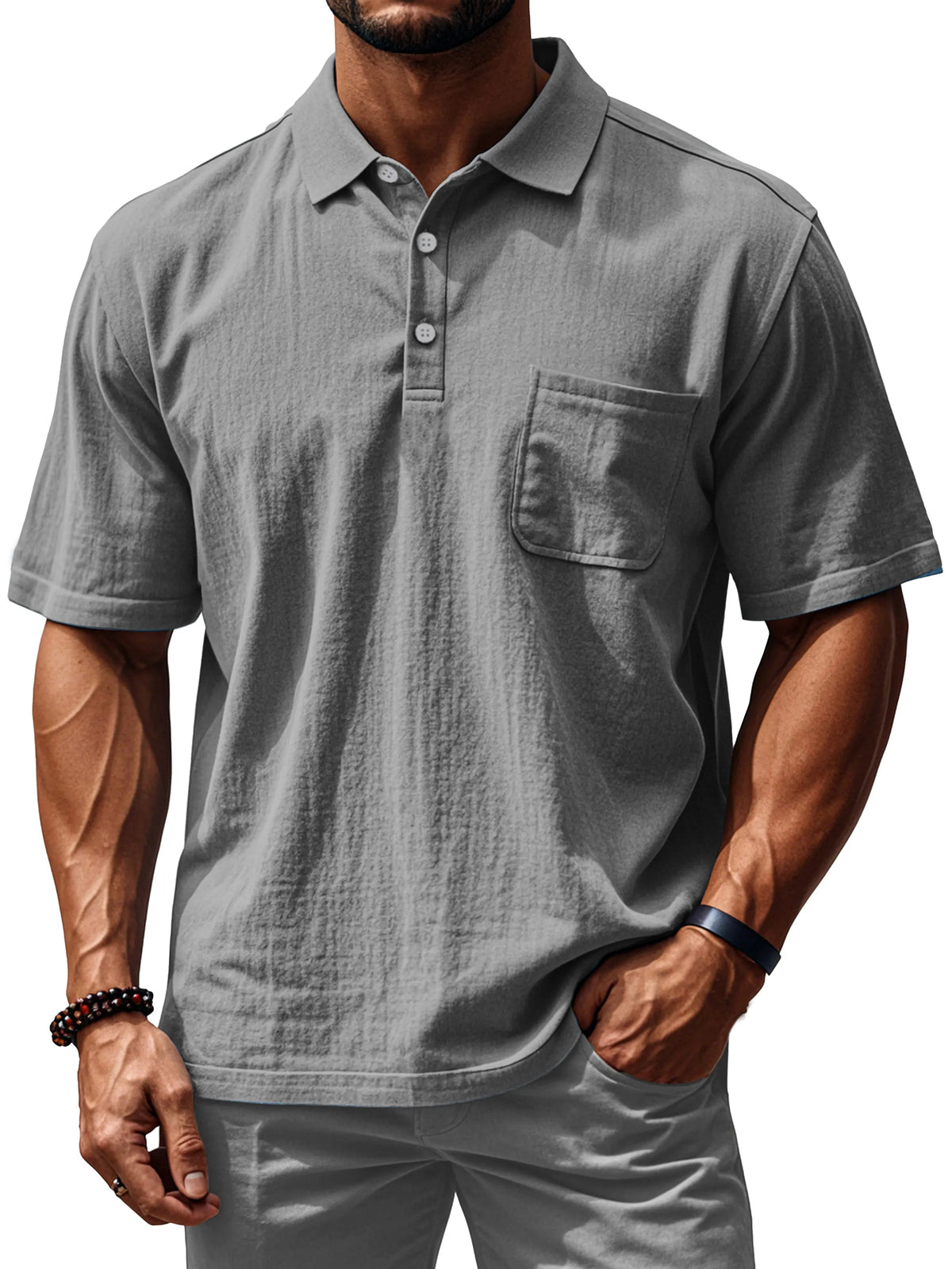 Men's Everyday Comfortable Loose Short Sleeve Polo Shirt