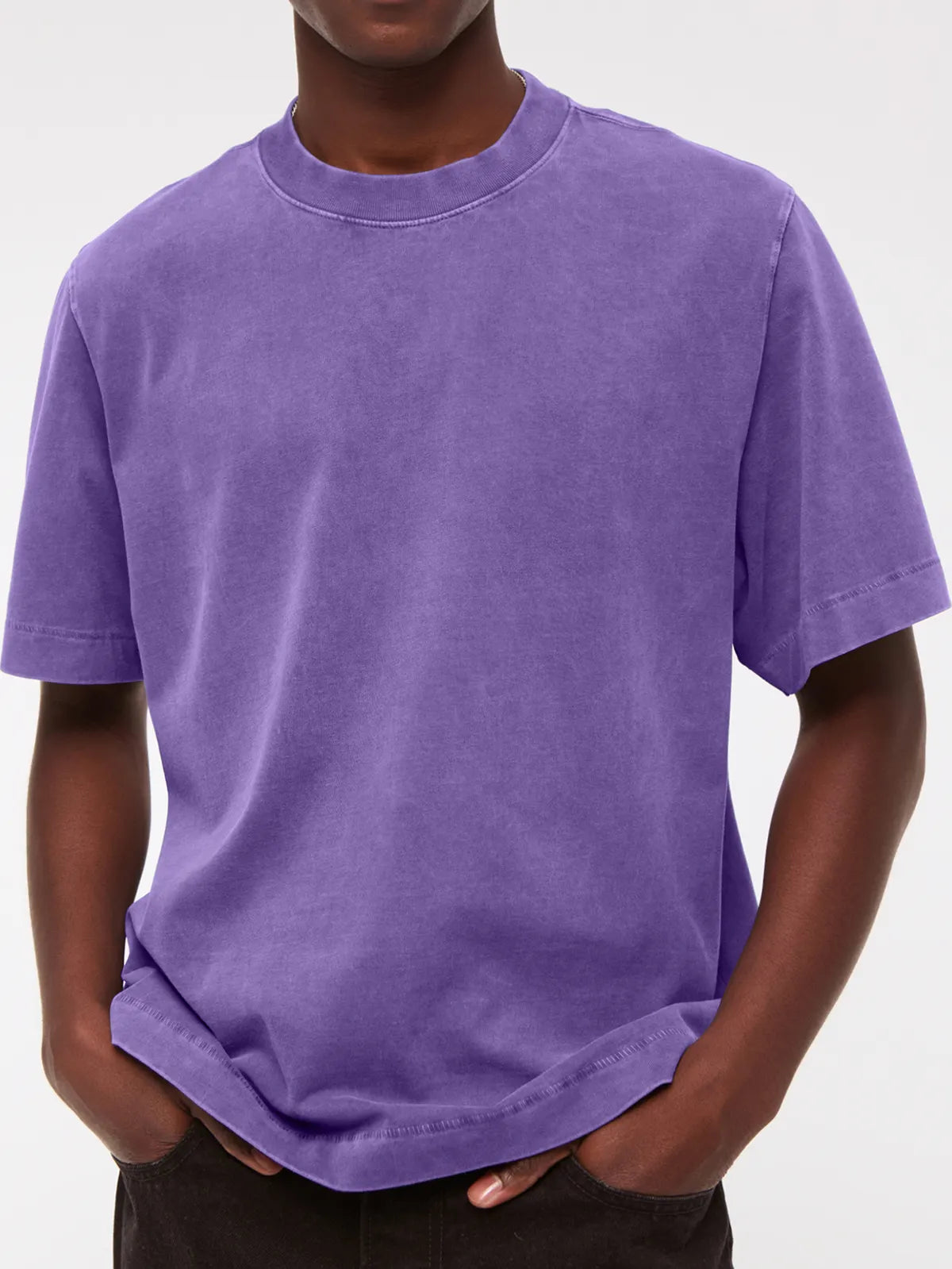 Men's 260g Pure Cotton Vintage Distressed Short-sleeved T-shirt