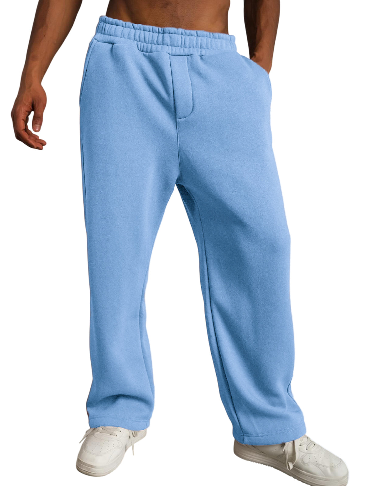 Men's Stylish Casual Solid Color Elastic Side Pocket Trousers