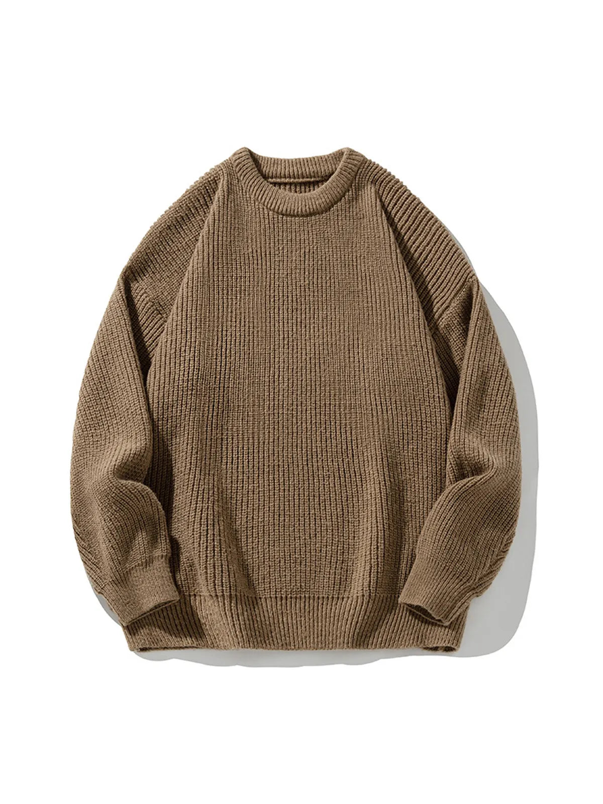 Men's Casual Round Neck Solid Color Comfortable Knitted Sweater