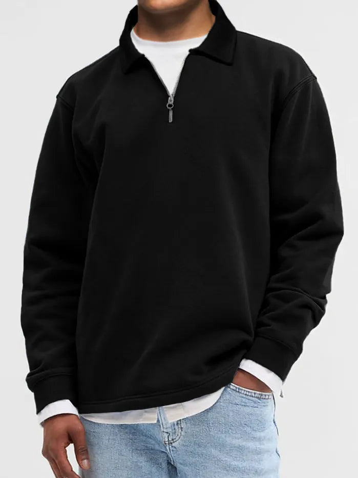 Men's Fashion Vintage Lapel Long Sleeve Polo Shirt
