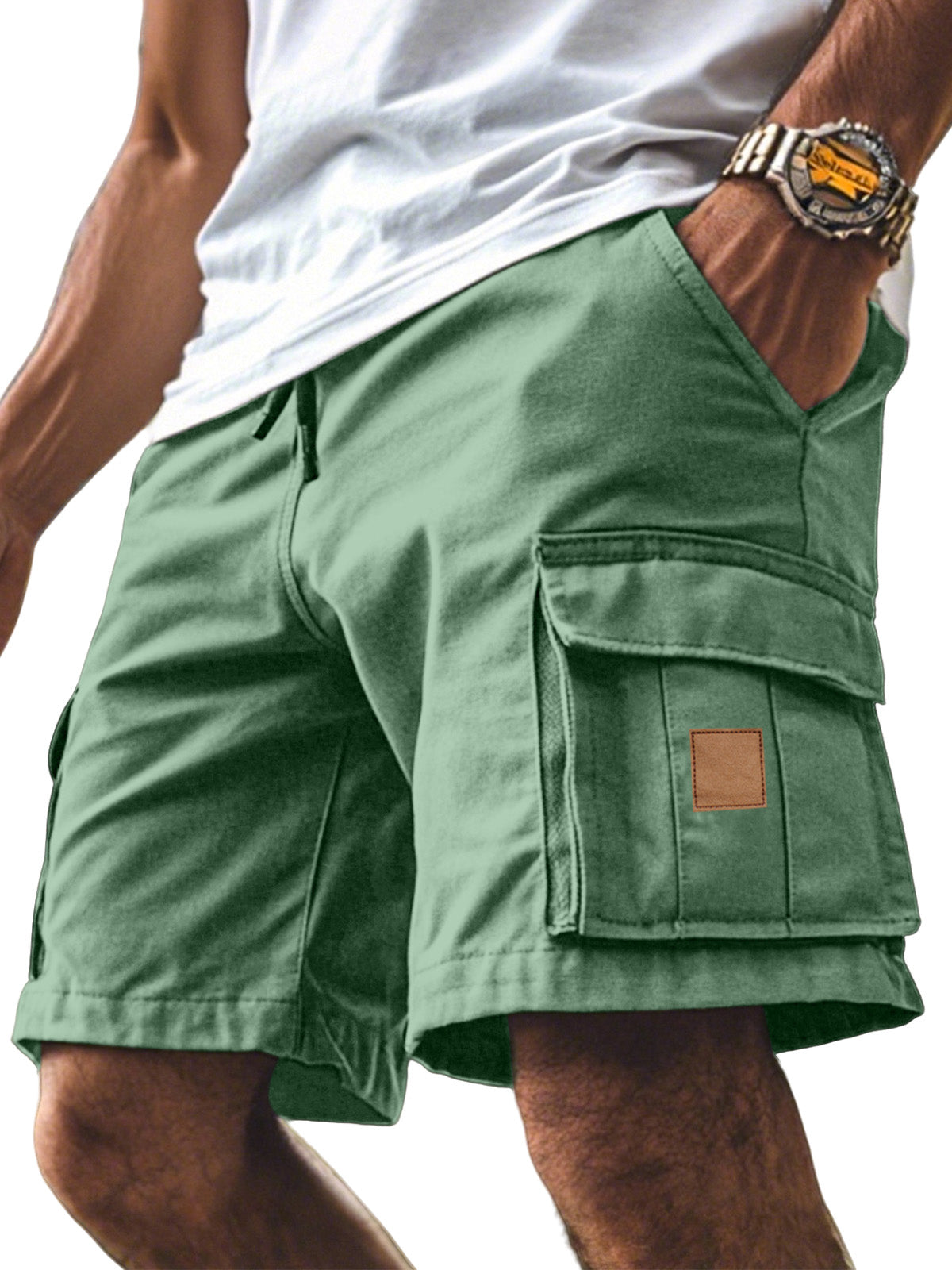 Men's Casual Simple Side Cuff Pocket Comfortable Overalls
