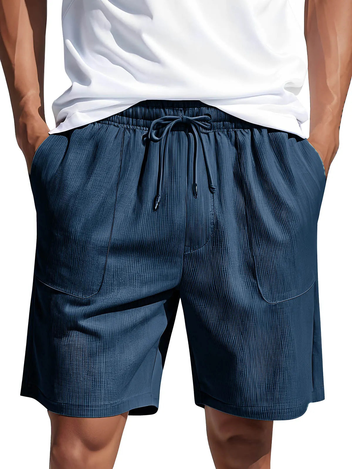 Men's Fashion Casual Corduroy Pocket Lace-up Shorts