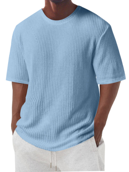 Men's Simple And Comfortable Texture Solid Color Short-sleeved T-shirt