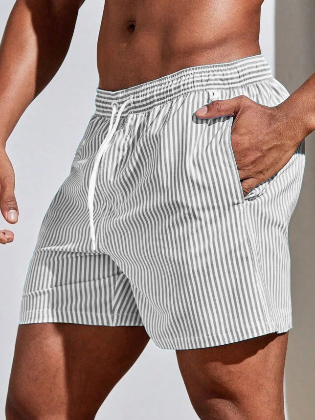 Men's Fashion Casual Striped Fabric Shorts