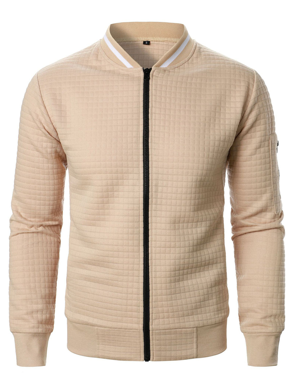 Men's Casual Solid Color Comfortable Square Zipper Baseball Shirt Jacket
