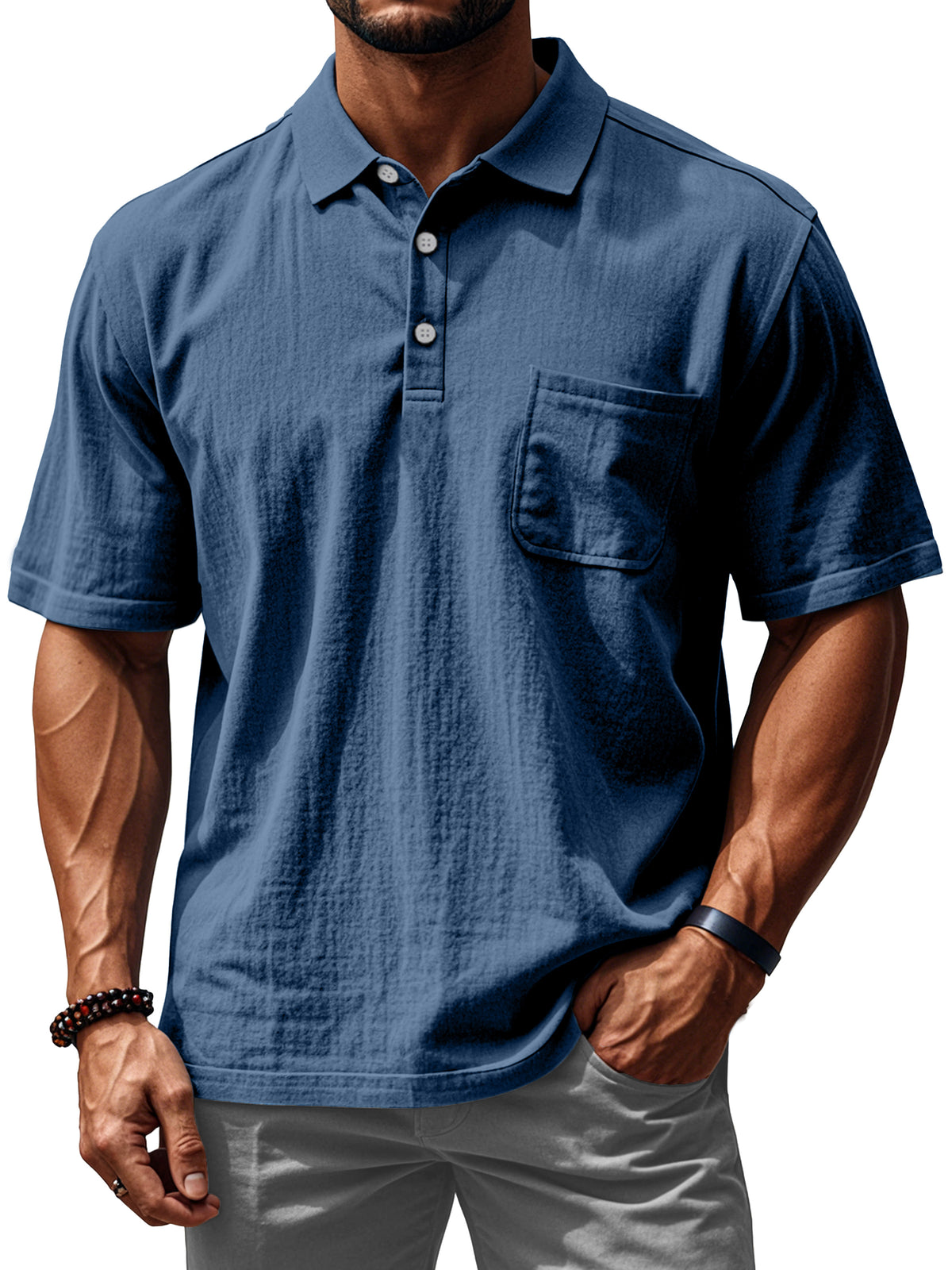 Men's Everyday Comfortable Loose Short Sleeve Polo Shirt