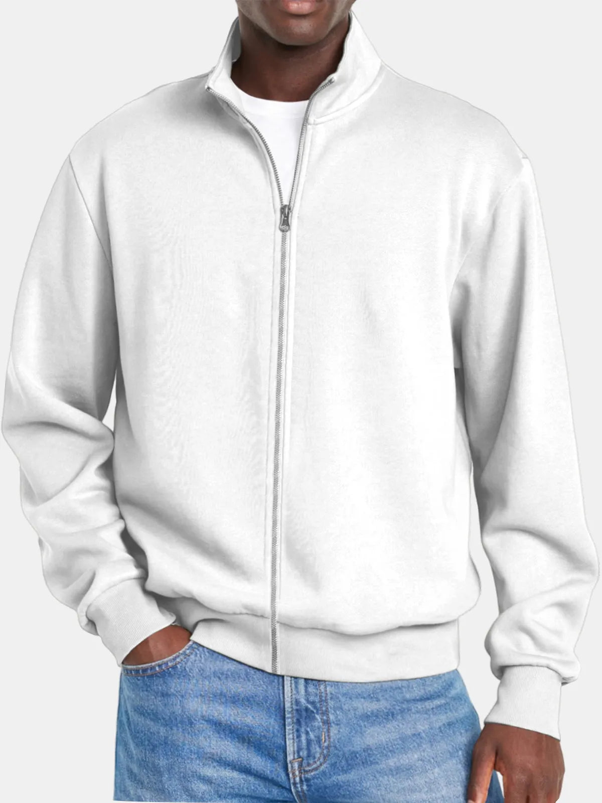 Men's Simple Everyday Stand Collar Zipper Jacket
