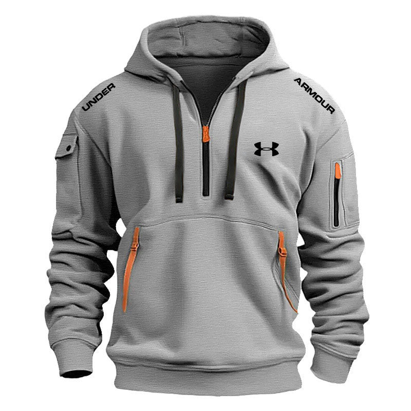 Men's Zipper And Multi Pocket Sport Casual Sweatshirt