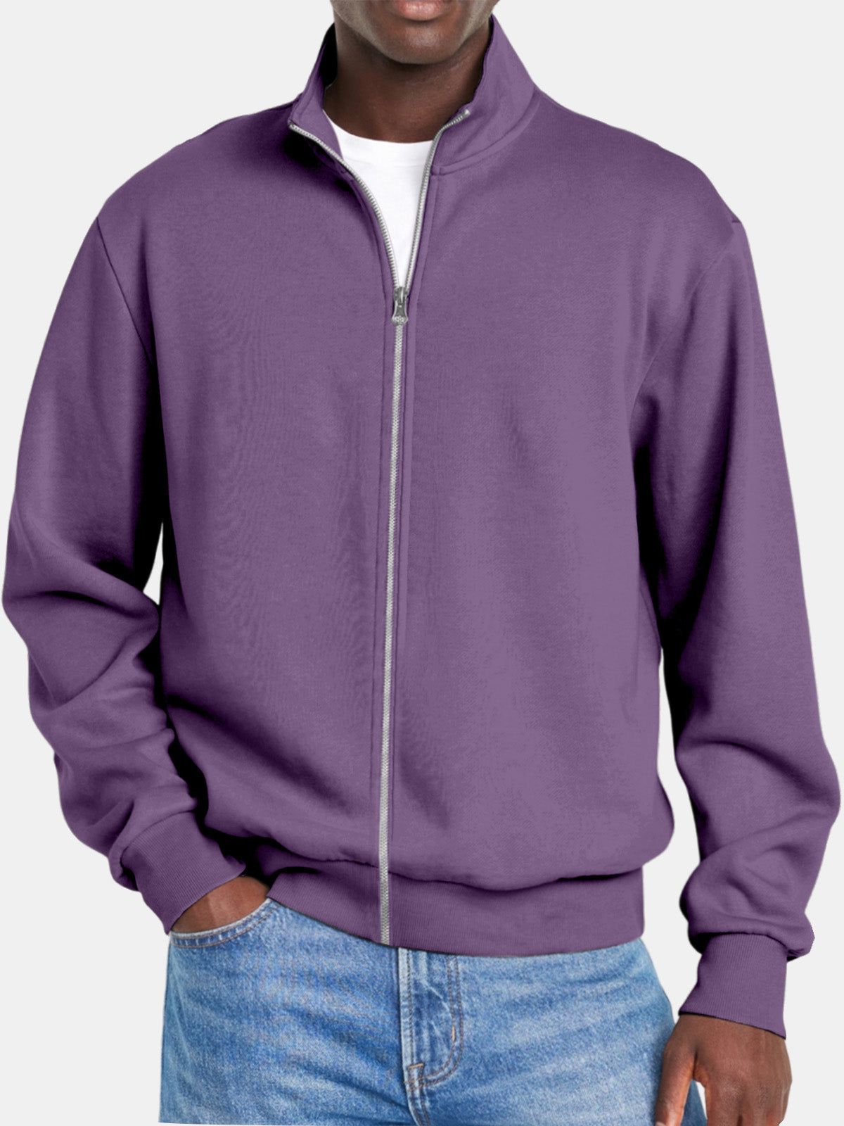 Men's Simple Everyday Stand Collar Zipper Jacket