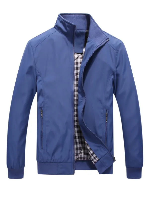 Men's Lightweight Jackets Casual Bomber Windbreaker Zip Up Collared Jacket Golf Windproof Coat