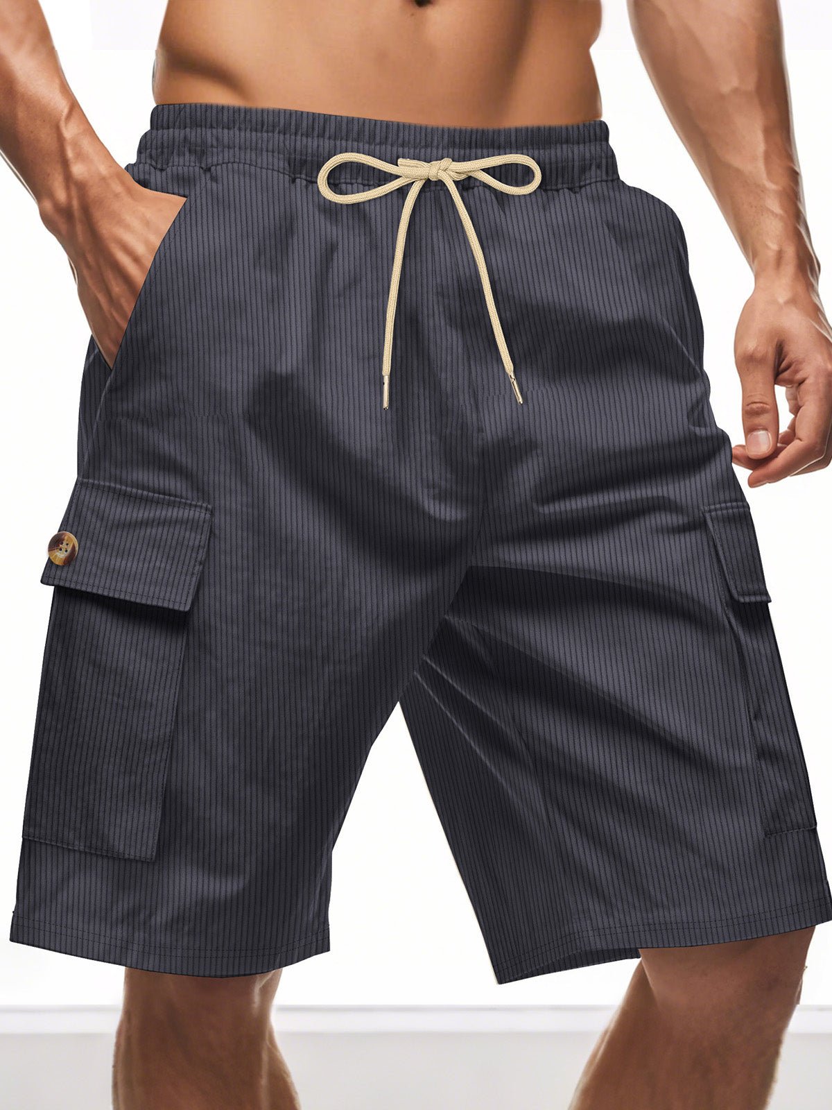 Men's Corduroy Multi-pocket Cargo Shorts