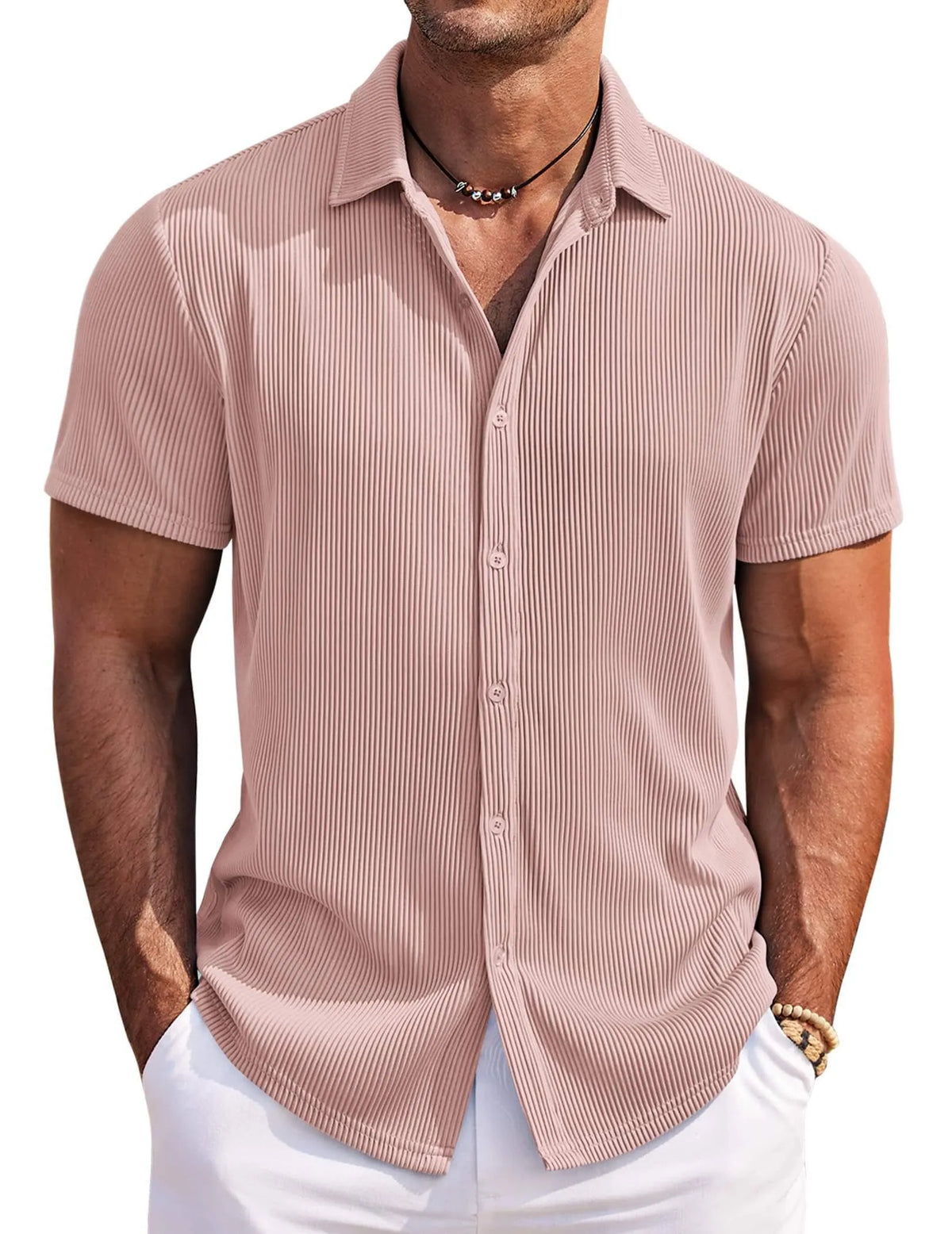 Men's Solid Color Comfortable Pit Short Sleeve Shirt