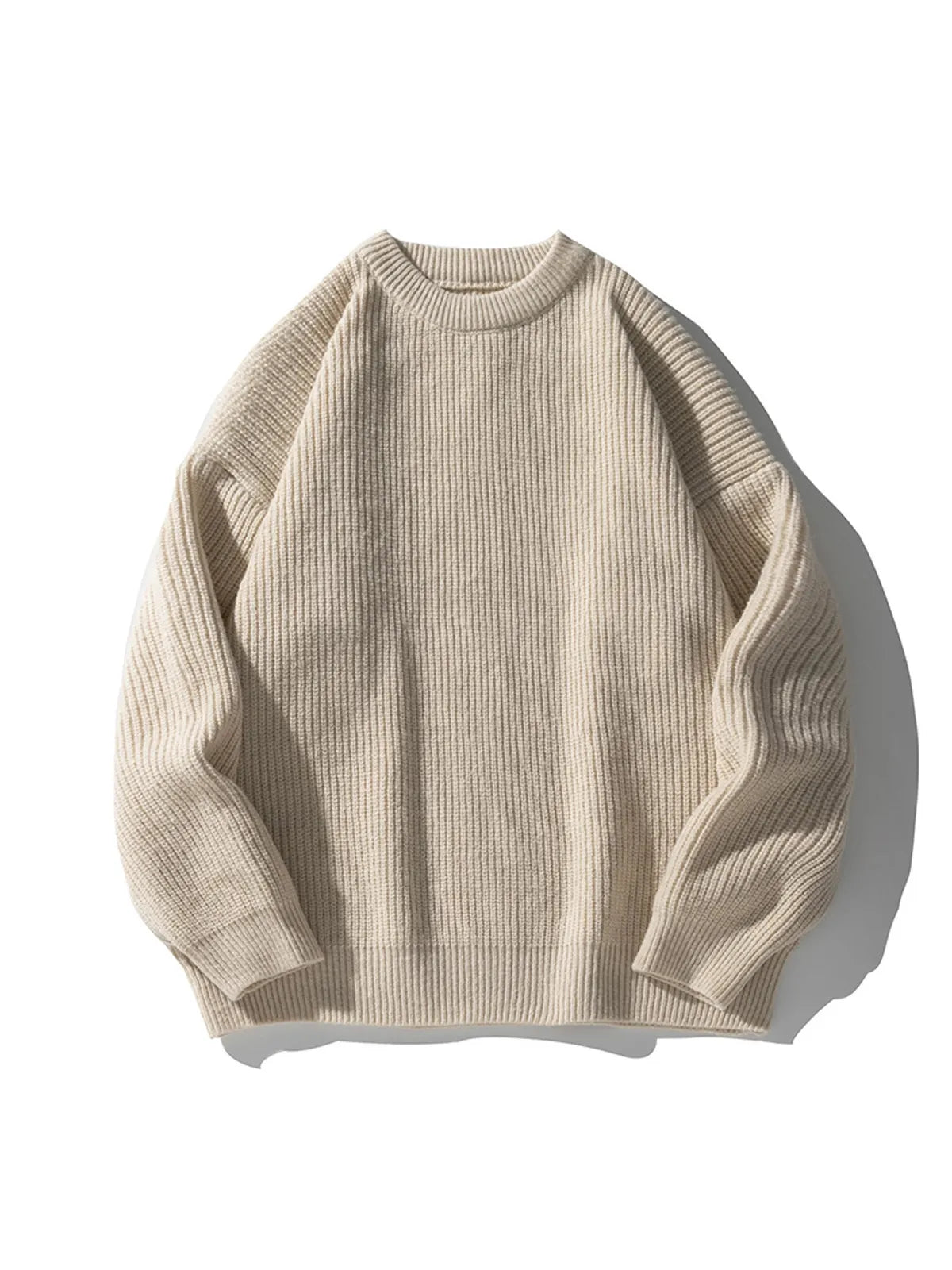 Men's Casual Round Neck Solid Color Knitted Sweater