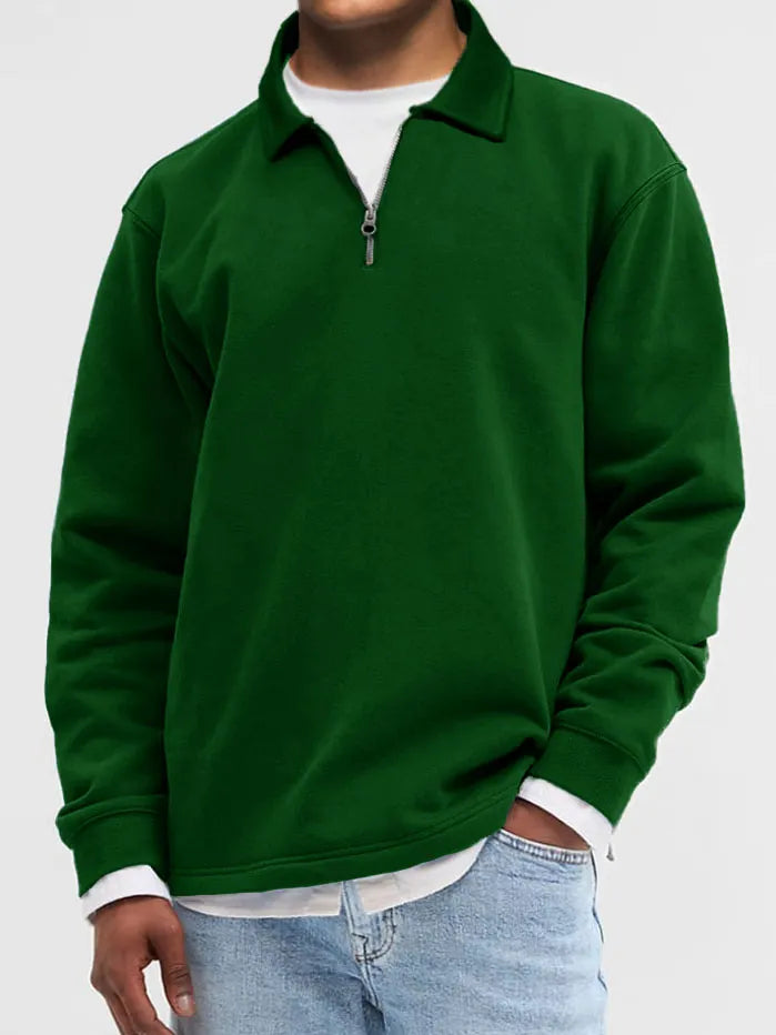 Men's Fashion Vintage Lapel Long Sleeve Polo Shirt