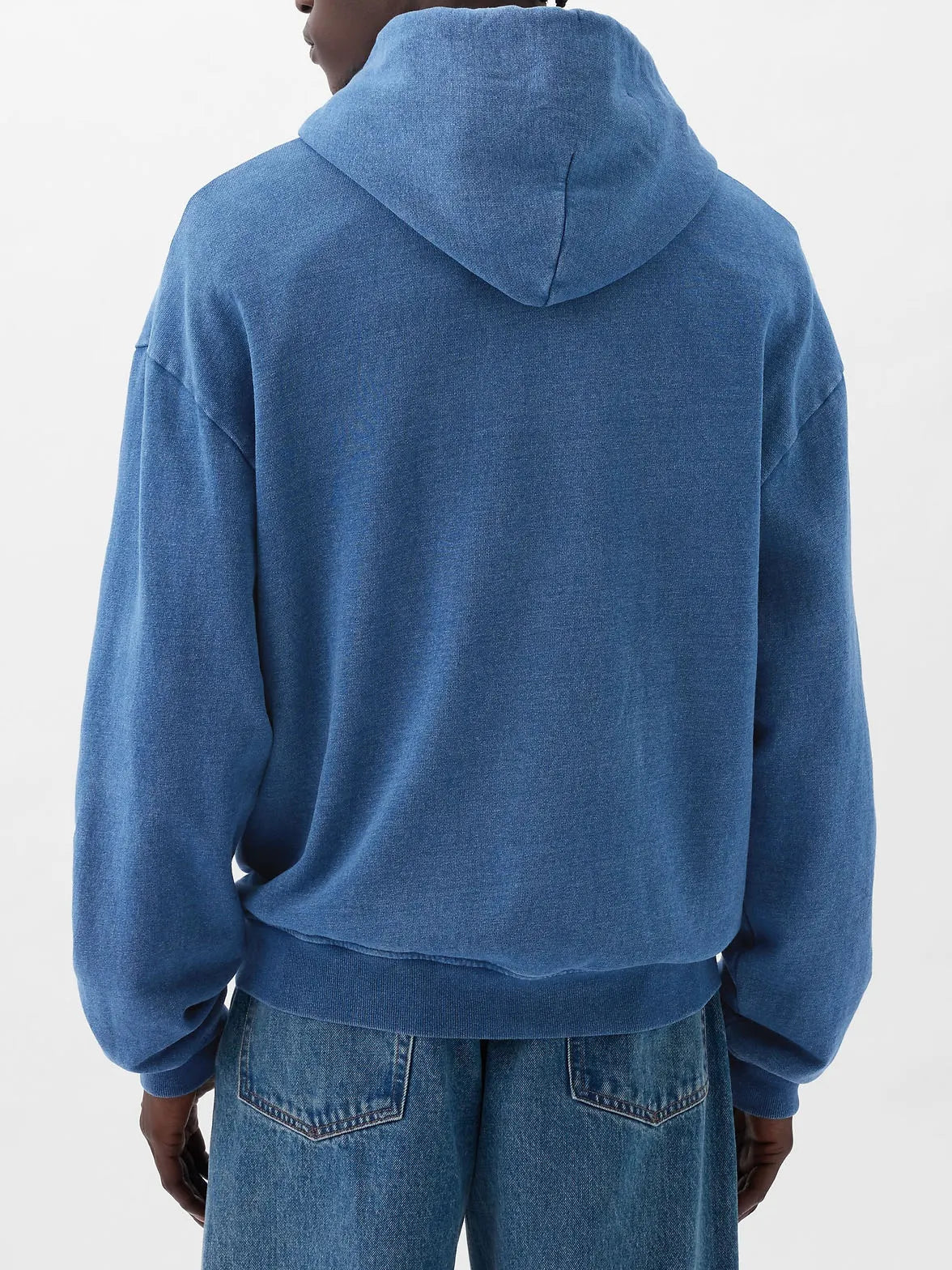Men's Cotton Washed Distressed Heavyweight Long Sleeve Pocket Hooded Sweatshirt
