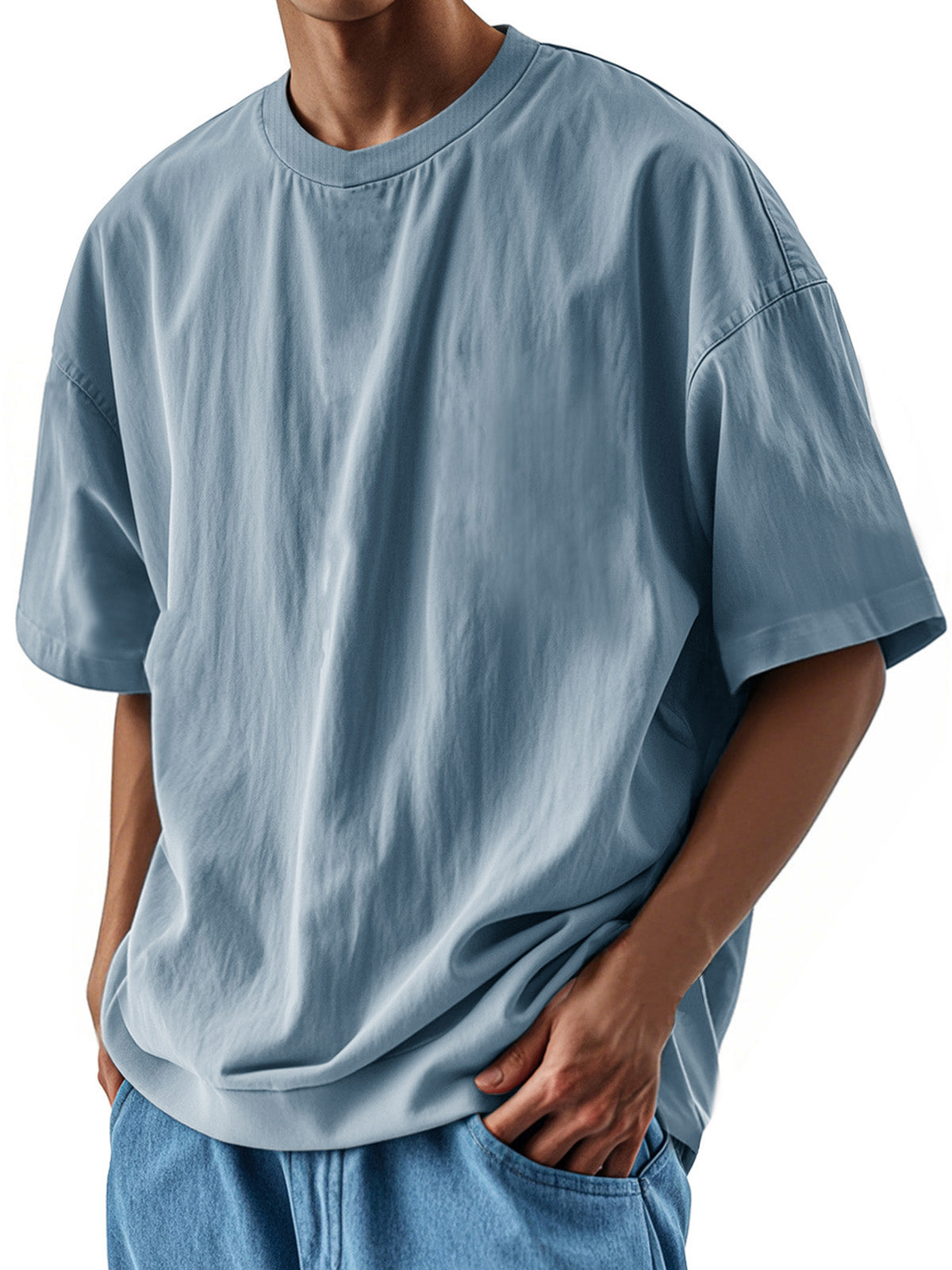 Men's Fashion Casual Loose Pocket Short Sleeve T-Shirt