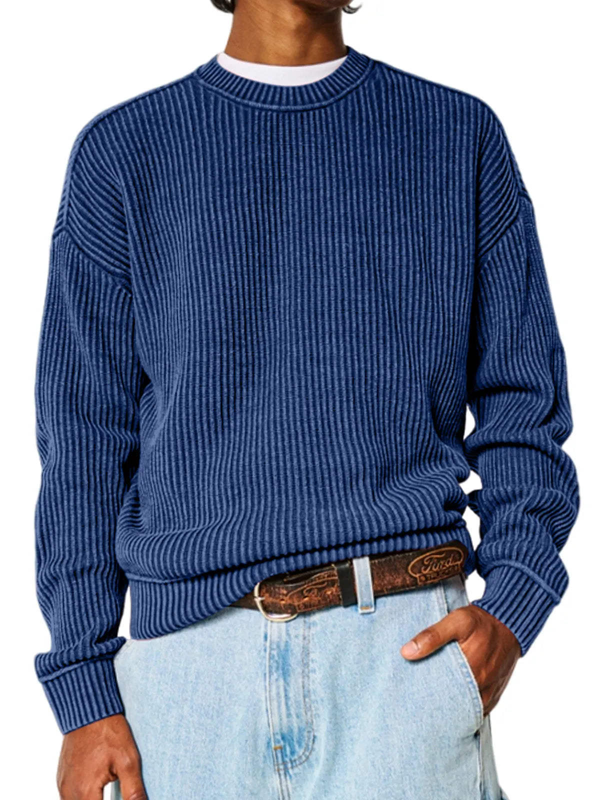 Men's Everyday Solid Color Crew Neck Sweater