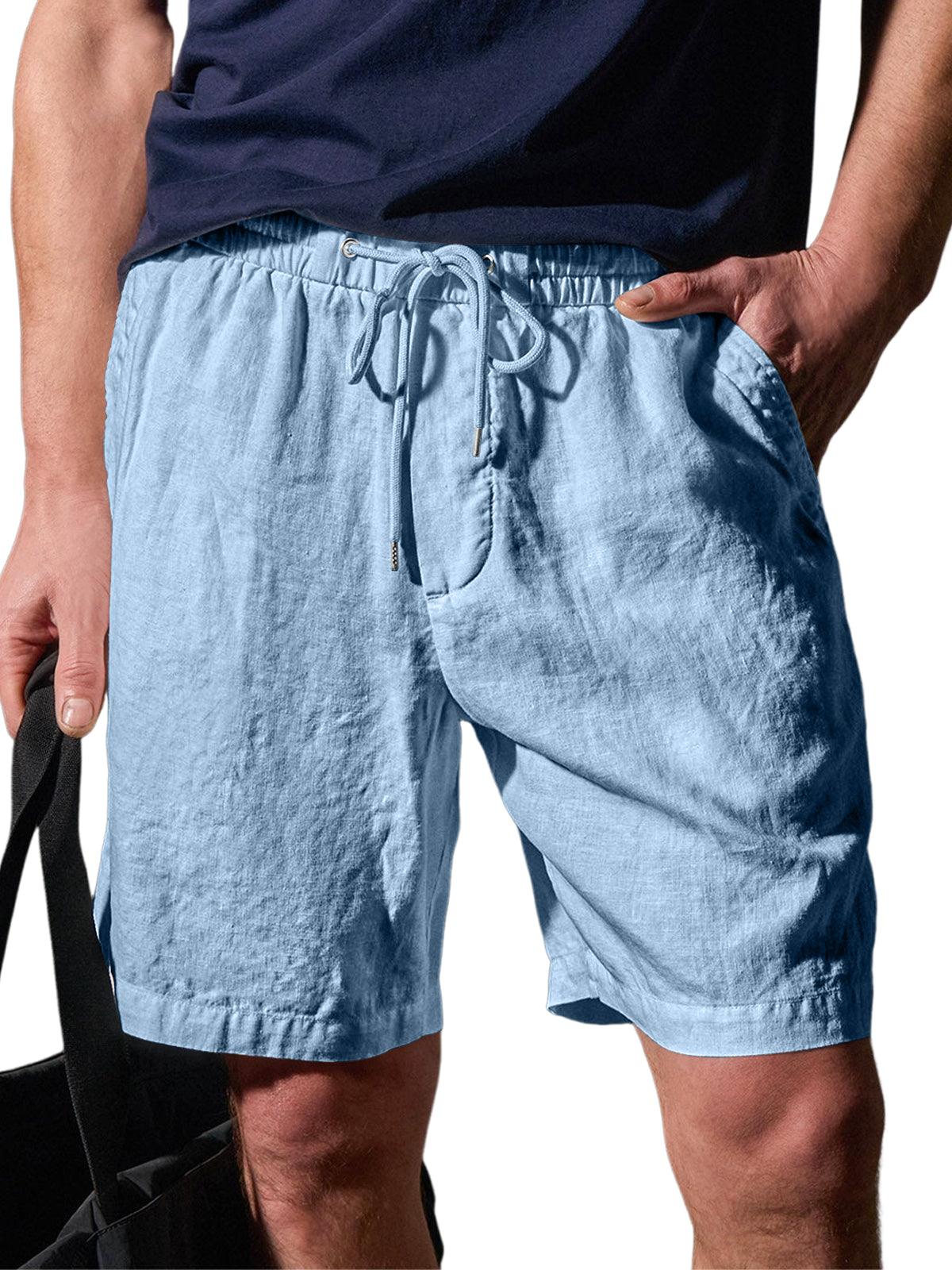 Men's Daily Comfort Elastic Waist Casual Solid Color Shorts