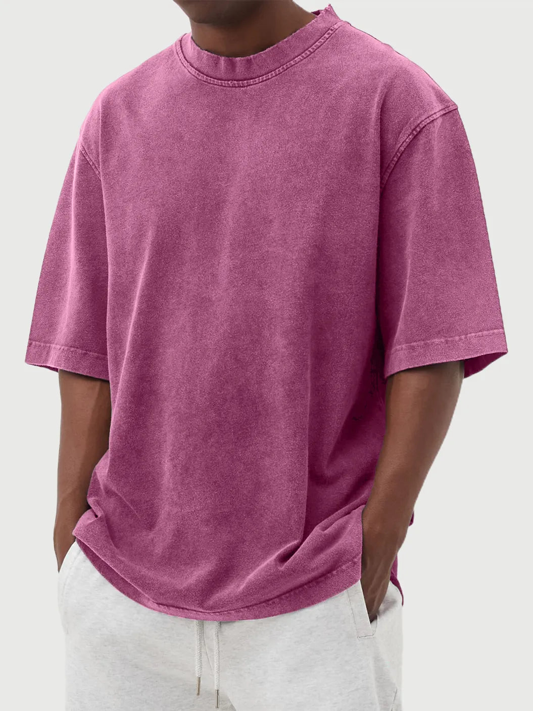 Men's Vintage Washed And Distressed Cotton T-shirt